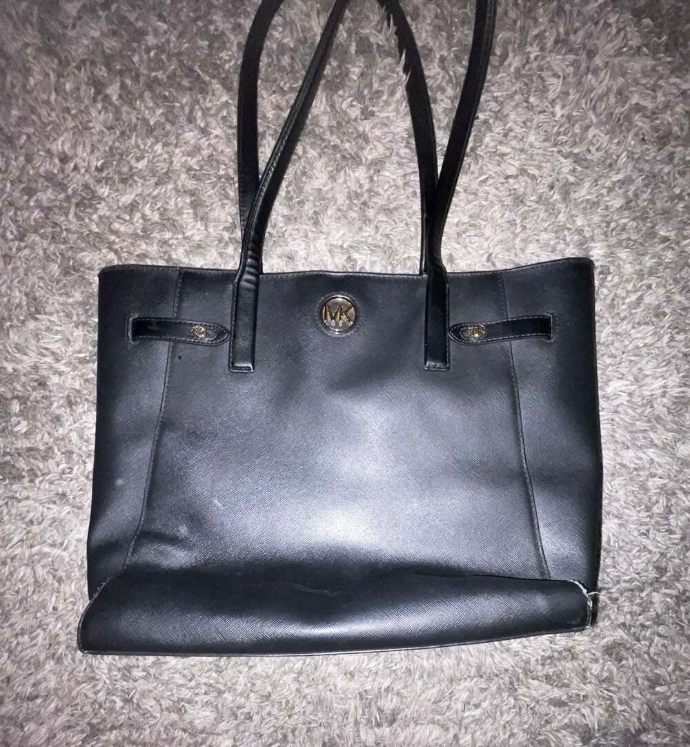Michael Kors Saffiano Leather Tote Bag Black